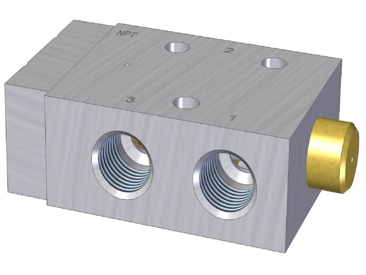 3/2-es CNOMO szelep, külső segédlevegővel